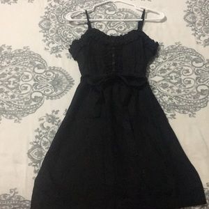 Black linen dress